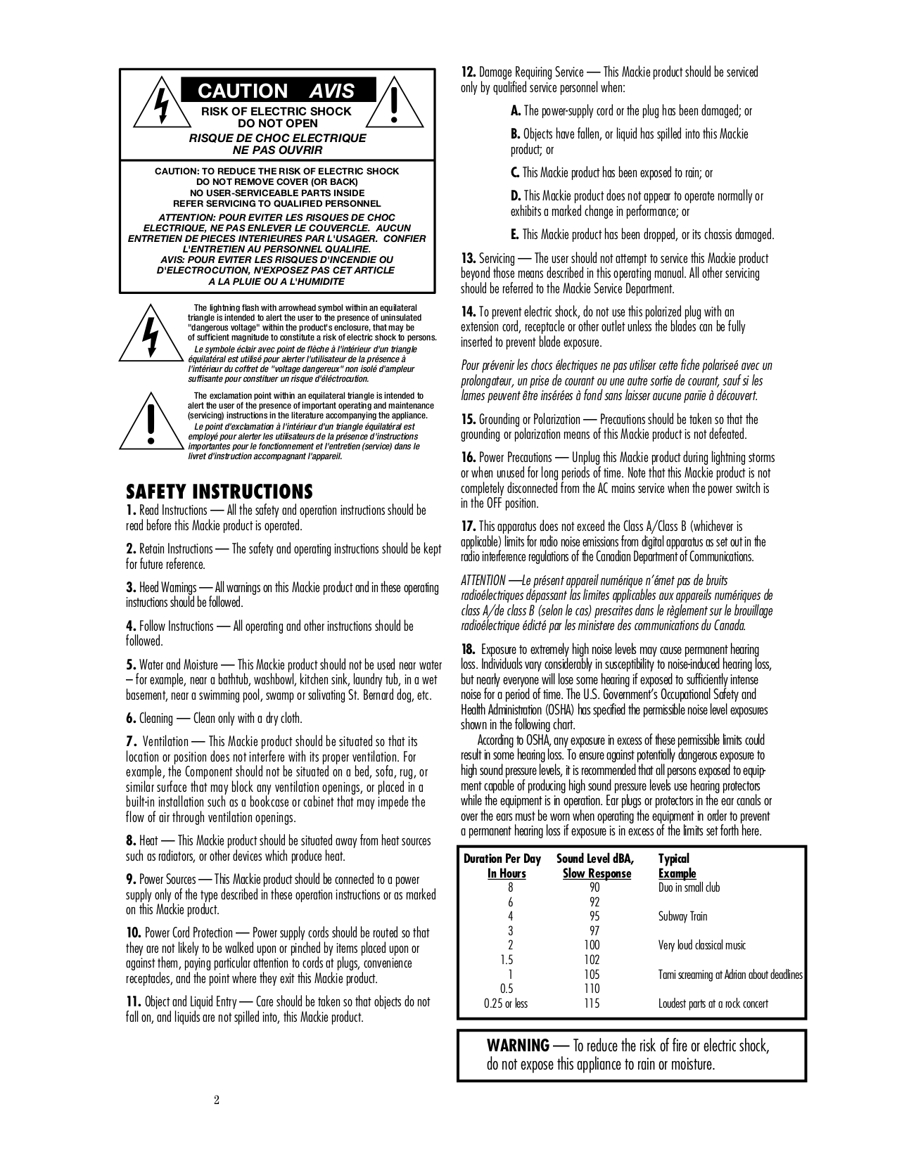 PDF manual for Mackie Other 1402-VLZ Pro Line Mixer